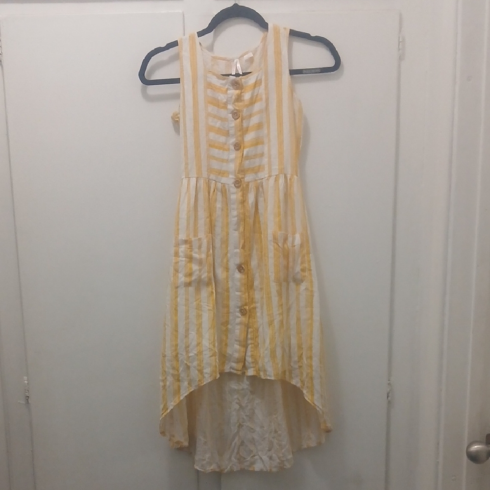 Yellow Striped Kids Dress